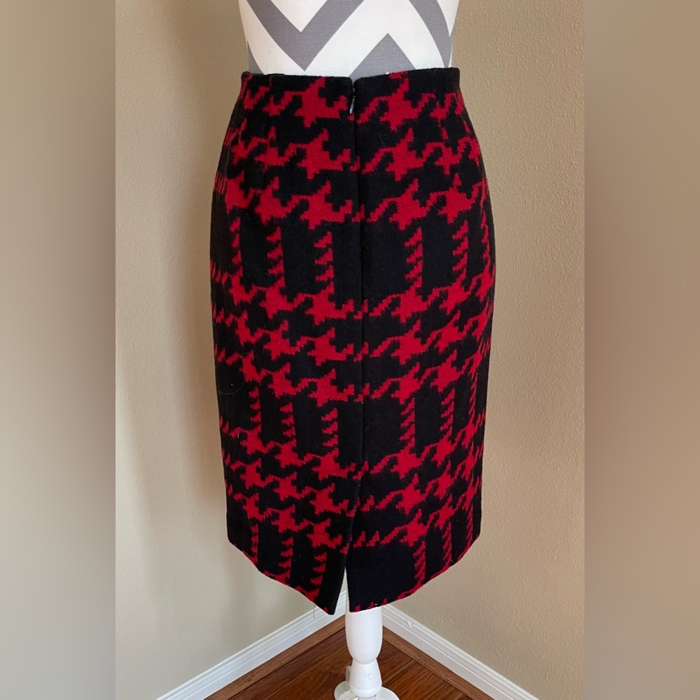 Talbots - Red & Black Large Check Houndstooth Woo… - image 2